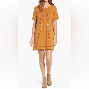 Love, Fire Embroidered Mini Dress